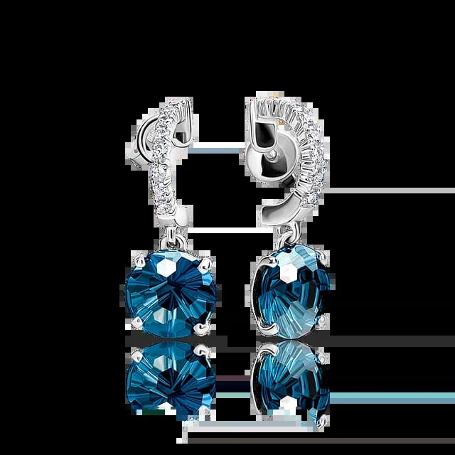Серьги с топазом London Blue.