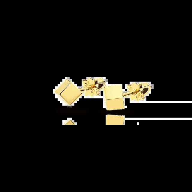 Золотые серьги-пусеты CUBE