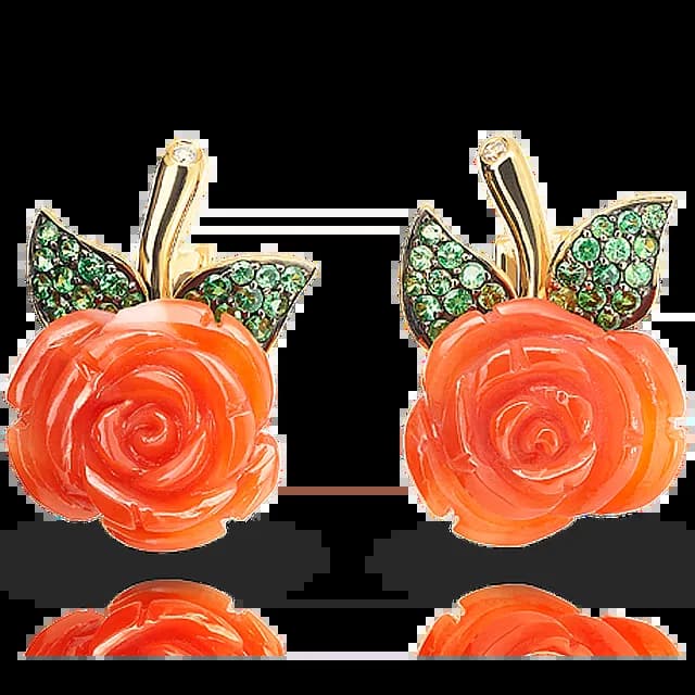 Серьги **MILLE FIORI** с кораллами.