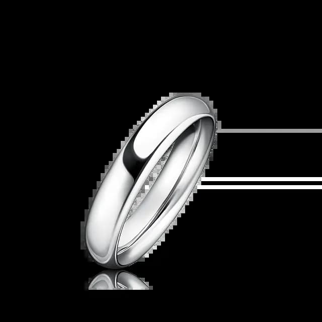 Обручальное кольцо из белого золота