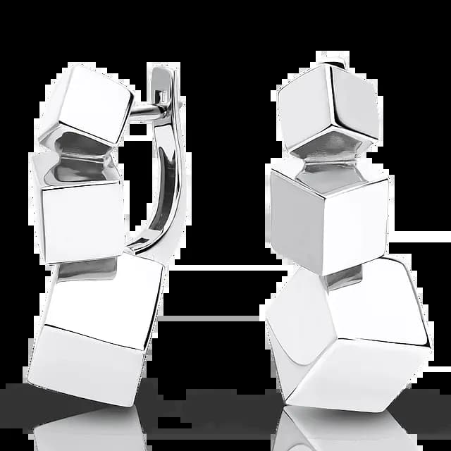 Серьги CUBE из серебра