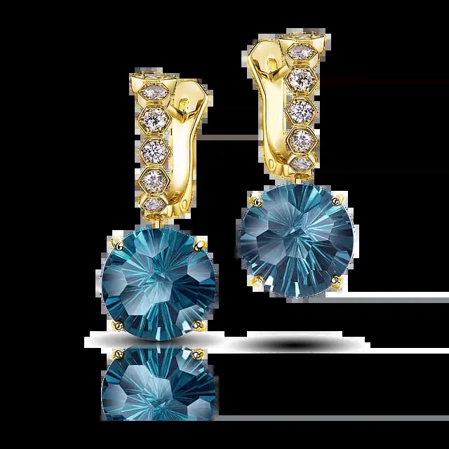 Серьги с топазами London Blue