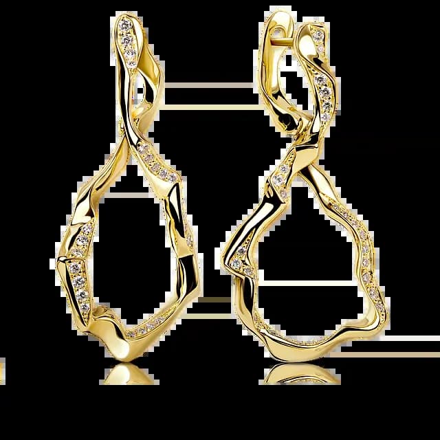 Золотые серьги INFINITY с бриллиантами