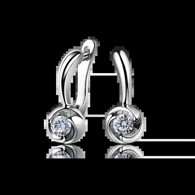 Серьги из белого золота с бриллиантами
