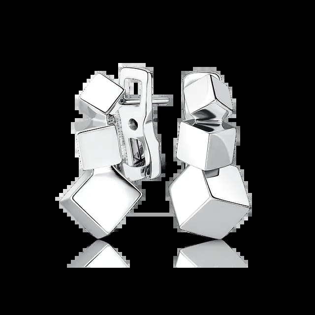Серьги из белого золота CUBE