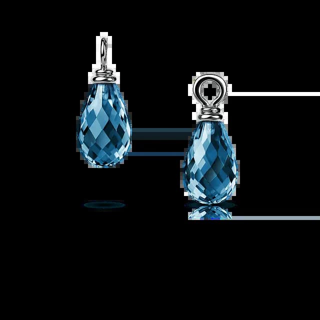 Подвесы из белого золота с топазами London Blue