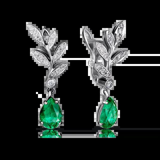 Серьги CANNES с изумрудами