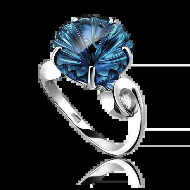 Кольцо с топазом London Blue