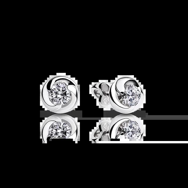 Золотые серьги-пусеты с бриллиантами
