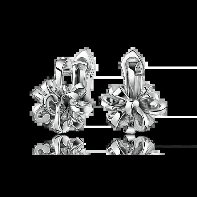 Серьги из глянцевого белого золота