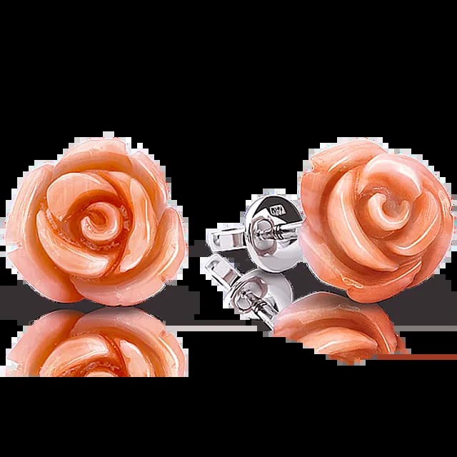 Серьги **MILLE FIORI** с кораллами.