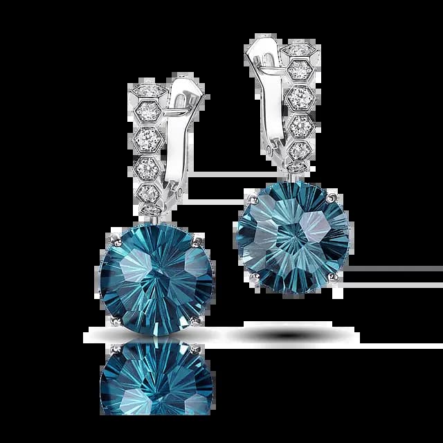 Серьги с топазами London Blue