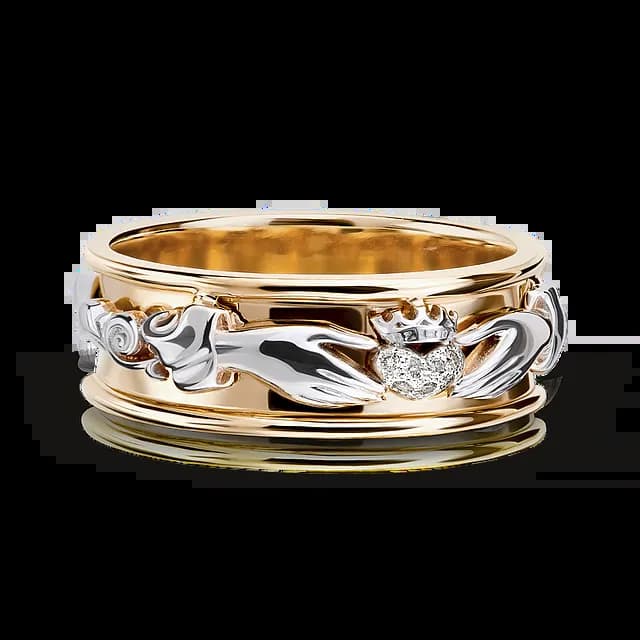 Обручальное кольцо CLADDAGH с бриллиантами