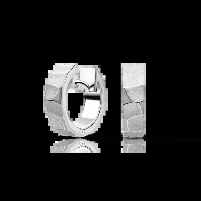 Серьги из фактурного белого золота