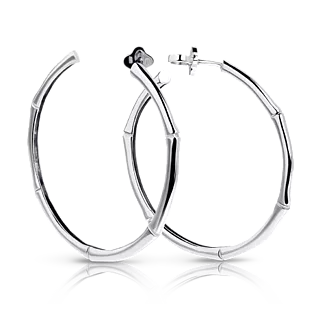 Серьги конго из белого золота