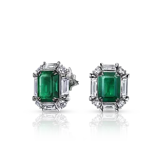 Серьги с изумрудами и бриллиантами 