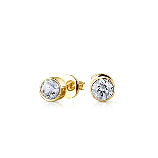 Золотые серьги-пусеты с бриллиантами