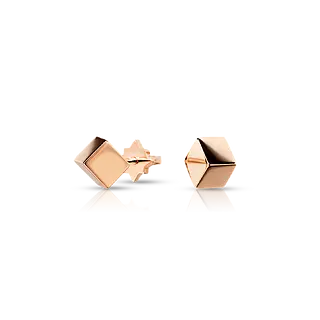 Золотые серьги-пусеты CUBE