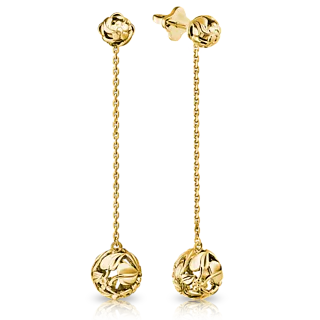 Золотые серьги с подвесами из коллекции FLORA