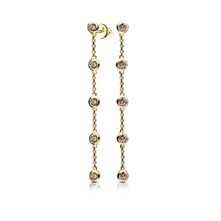 Серьги с цветными бриллиантами