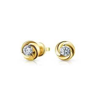 Золотые серьги-пусеты с бриллиантами