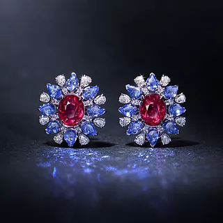 Серьги с рубинами