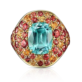 Кольцо с турмалином