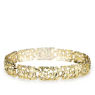 Широкий браслет из желтого золота