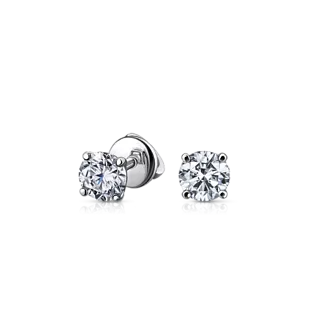 Золотые серьги-пусеты с бриллиантами