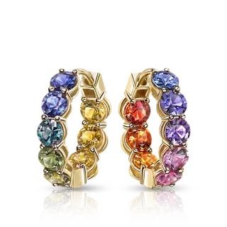 Серьги с цветными сапфирами 