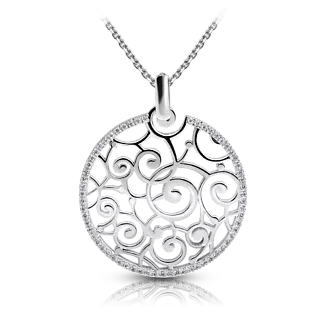 Подвеска  из белого золота с бриллиантами