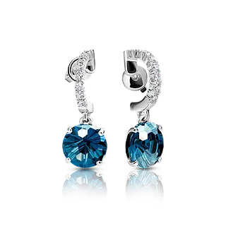 Серьги с топазом London Blue.