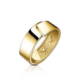 Широкое кольцо из желтого золота