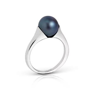 Кольцо с черным жемчугом