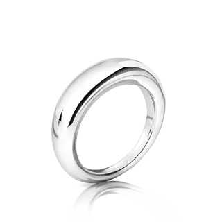 Объемное кольцо из белого золота