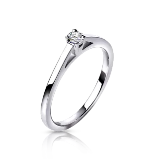 Кольцо из белого золота с бриллиантом