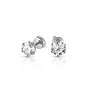 Золотые серьги-пусеты с бриллиантами