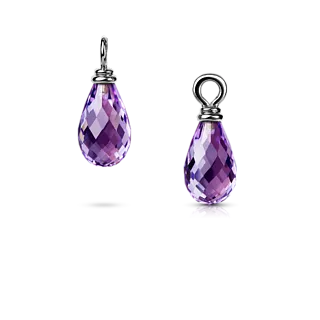 Серьги из белого золота с аметистом