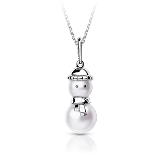 Золотая подвеска "Снеговик" 