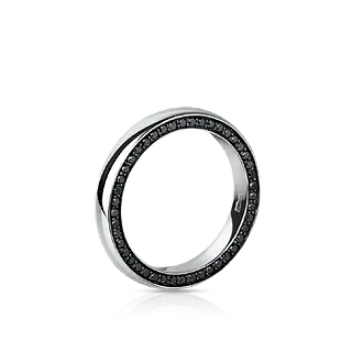 Кольцо AURORA с черными бриллиантами