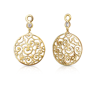 Золотые подвесы с бриллиантами