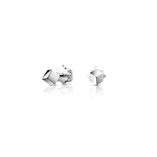 Золотые серьги-пусеты CUBE