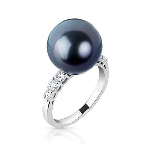 Кольцо с черной жемчужиной