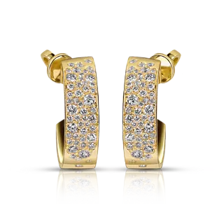 Серьги из желтого золота с бриллиантами