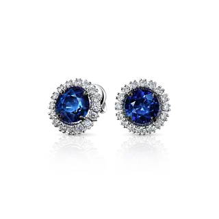 Серьги с сапфирами и бриллиантами