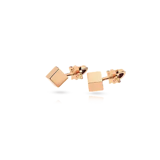Золотые серьги-пусеты CUBE