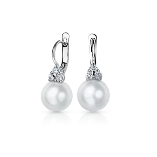 Серьги с белым жемчугом