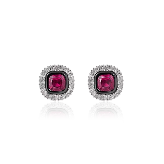 Пусеты со шпинелью и бриллиантами