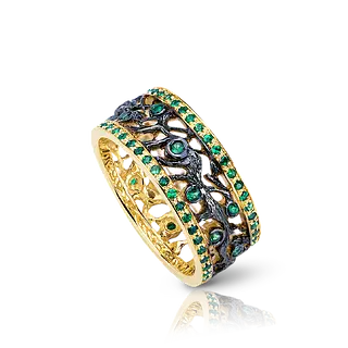 Кольцо SEASONS с цаворитами