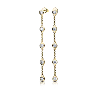 Серьги на цепочках с бриллиантами